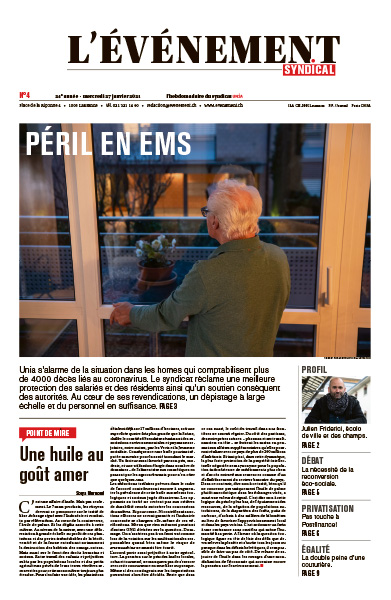 Une de L'Evénement syndical du 27 janvier 2021.
