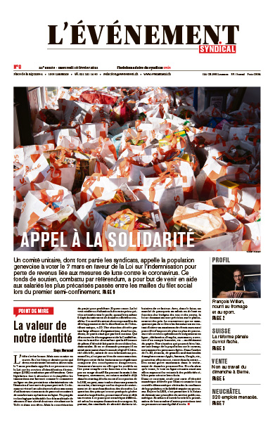 Une de L'Evénement syndical du 10 février 2021.