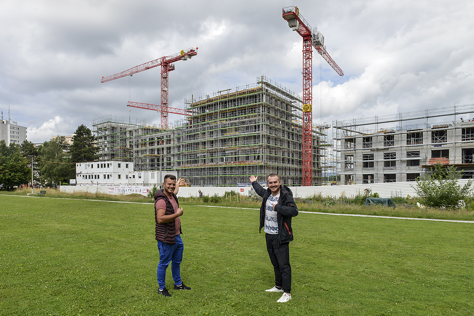Série de clichés du chantier de l'écoquartier des Plains-du-Loup à Lausanne.