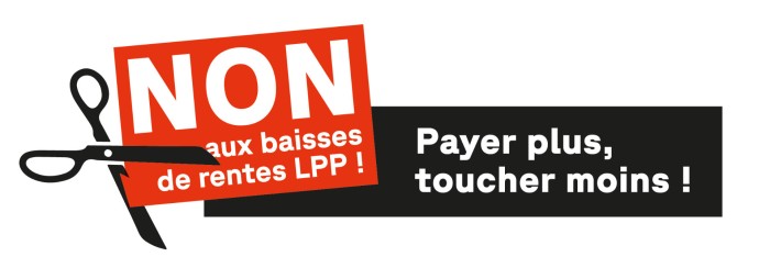 Logo "Non aux baisses de rentes LPP!"