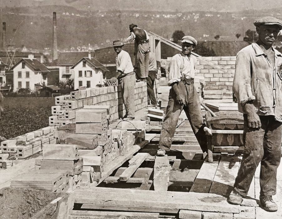 Construction du lotissement du Petit-Marais en 1922.
