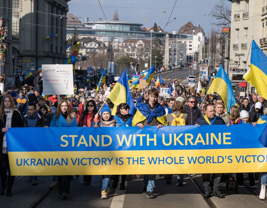 Manifestation pour l'Ukraine à Berne.