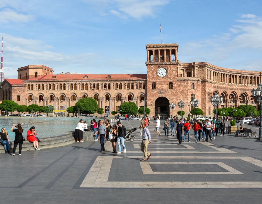 La place de la République, à Erevan.