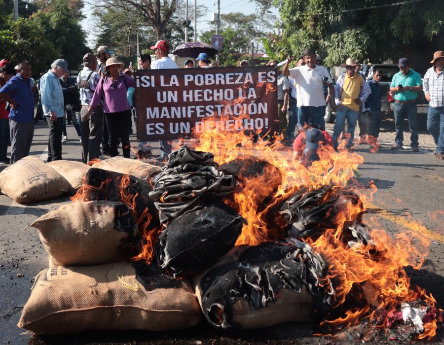 Quelque 200 cultivateurs ont brûlé des sacs de café estampillés «Plan Nescafé», manifestant leur colère face à des prix d’achat qui ne couvrent même pas les coûts de production.