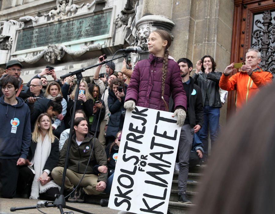 Greta Thunberg lors de la manifestation pour le climat le 17 janvier 2020.