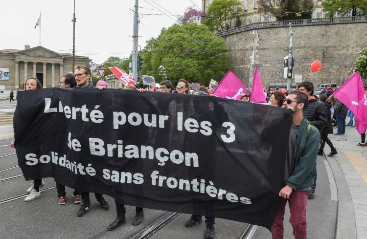 Manifestation à Genève en soutien aux "3 de Briançon".