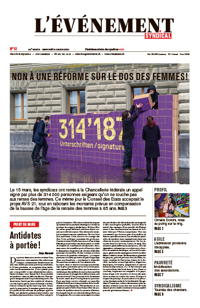 Une de L'Evénement syndical du 24 mars 2021