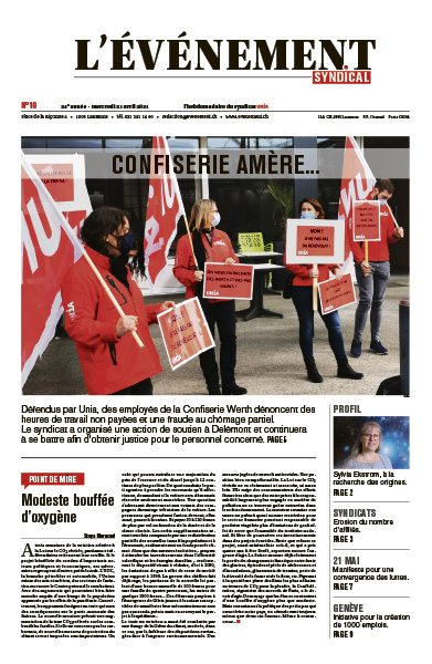 Une de L'Evénement syndical du 21 avril 2021.