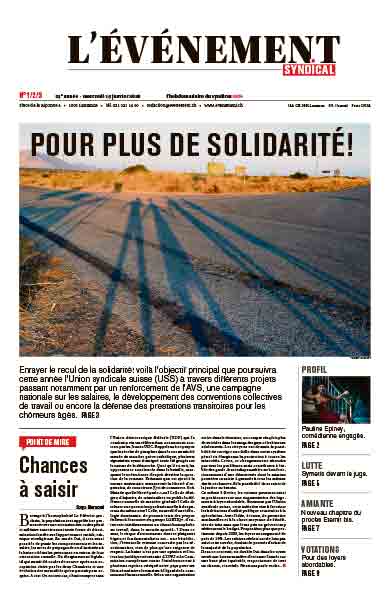 Une de L'Evénement syndical du 15 janvier 2020.