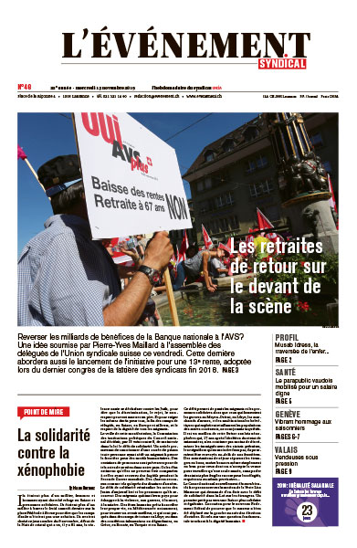 Une de L'Evénement syndical du 13 novembre 2019.