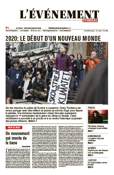 Une de L'Evénement syndical du 22 janvier 2020.