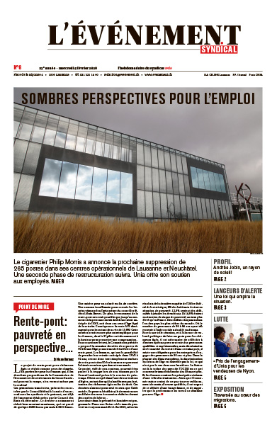 Une de L'Evénement syndical du 5 février 2020.