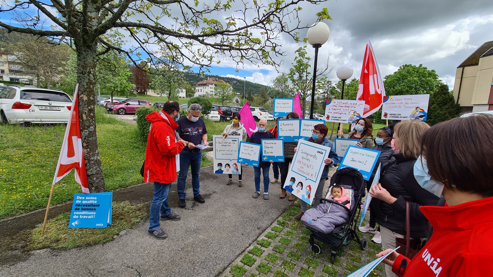 Manifestation de soignants à Delémont.