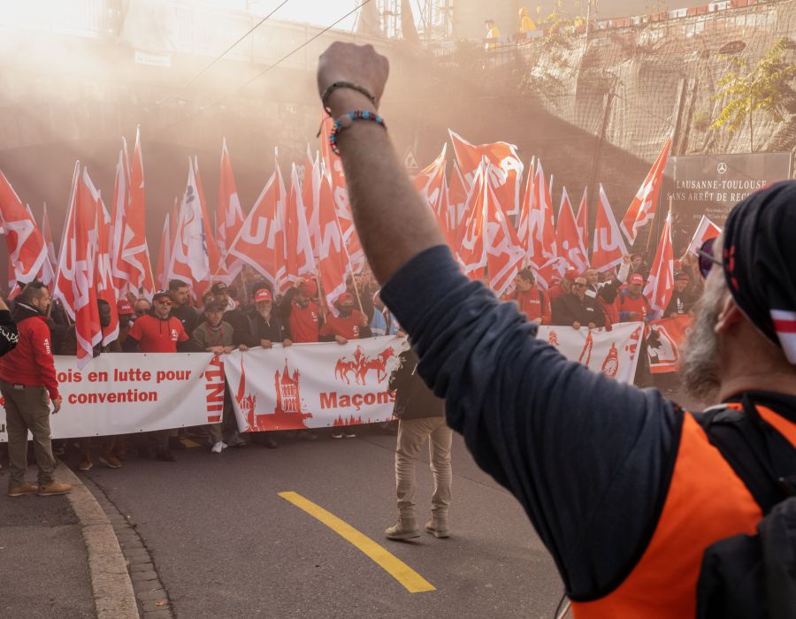 Photo manifestation maçons Lausanne