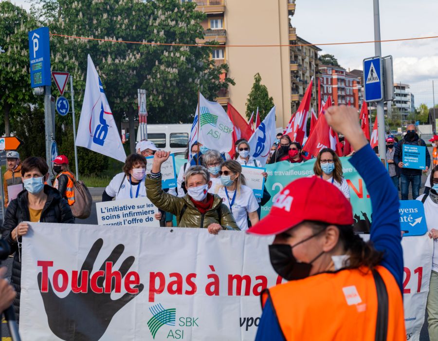 Manifestation de soignants à Neuchâtel.