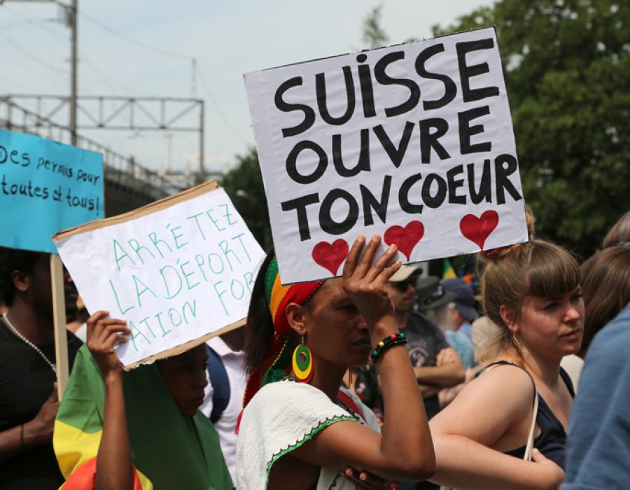 Manieestation contre la vie chère à Berne, 1917.