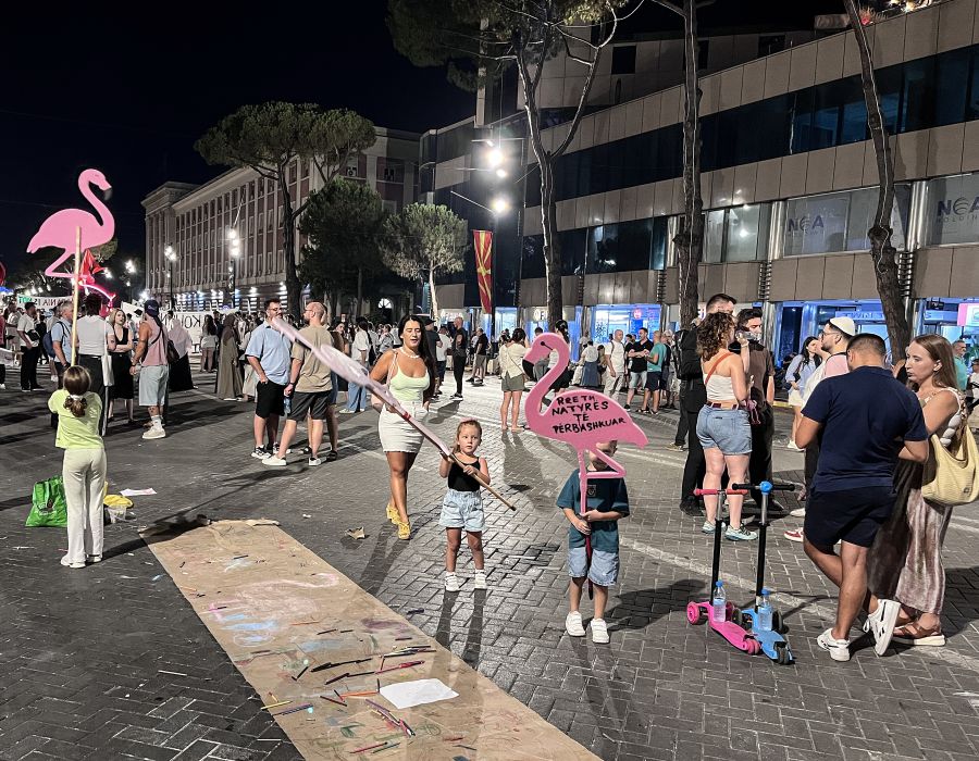 manifestation à Tirana