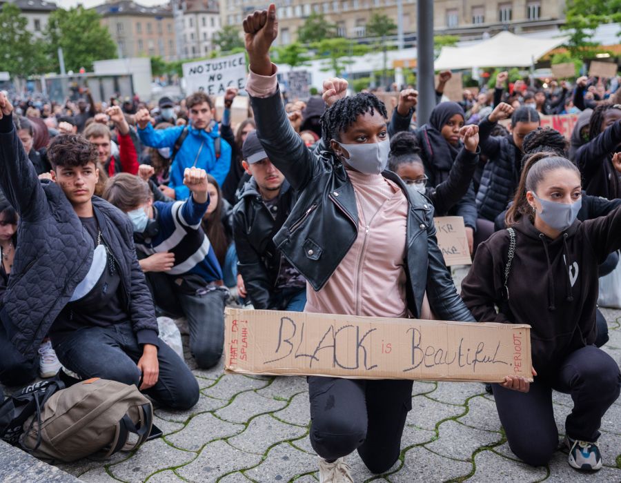 Manifestation Black Lives Matter à Lausanne.