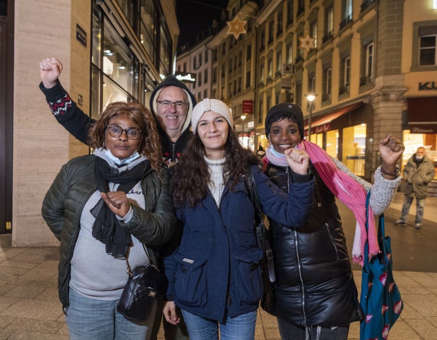 Le 11 novembre, avant leur conférence, Sylvie Eper Kimissa, Claude Lévy, Tiziri Kandi et Rachel Raïssa Keke sont venus soutenir les grévistes de Smood, lors de leur piquet de grève à Lausanne. 