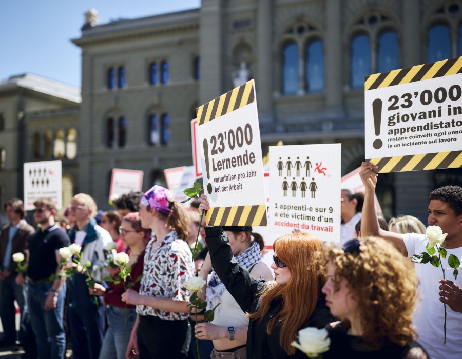 manif apprentis Berne