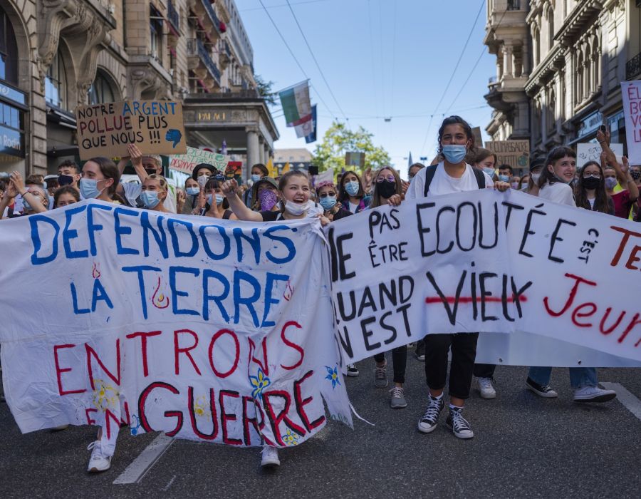 Manifestation pour le climat à Lausanne en septembre 2020.