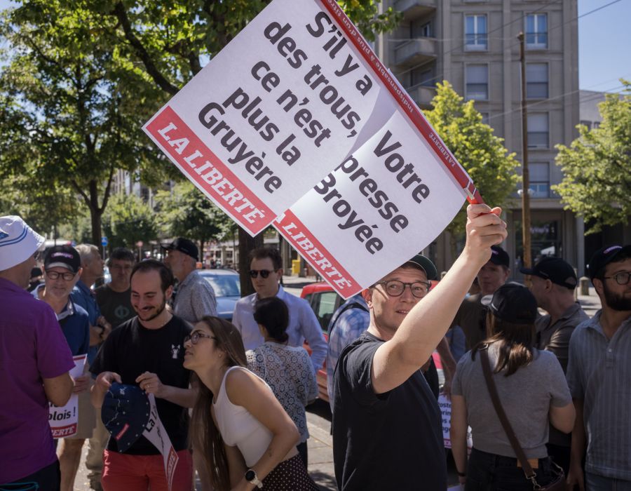 Pancarte de soutien lors de la mobilisation