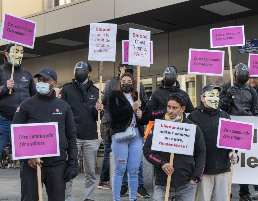Livreurs qui manifestent