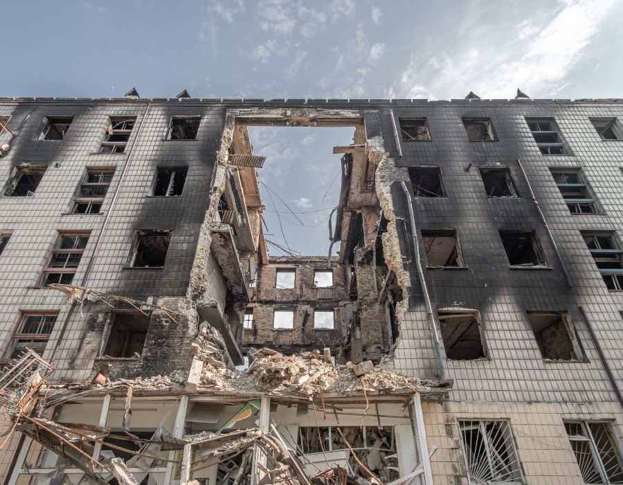 Immeuble détruit en Ukraine