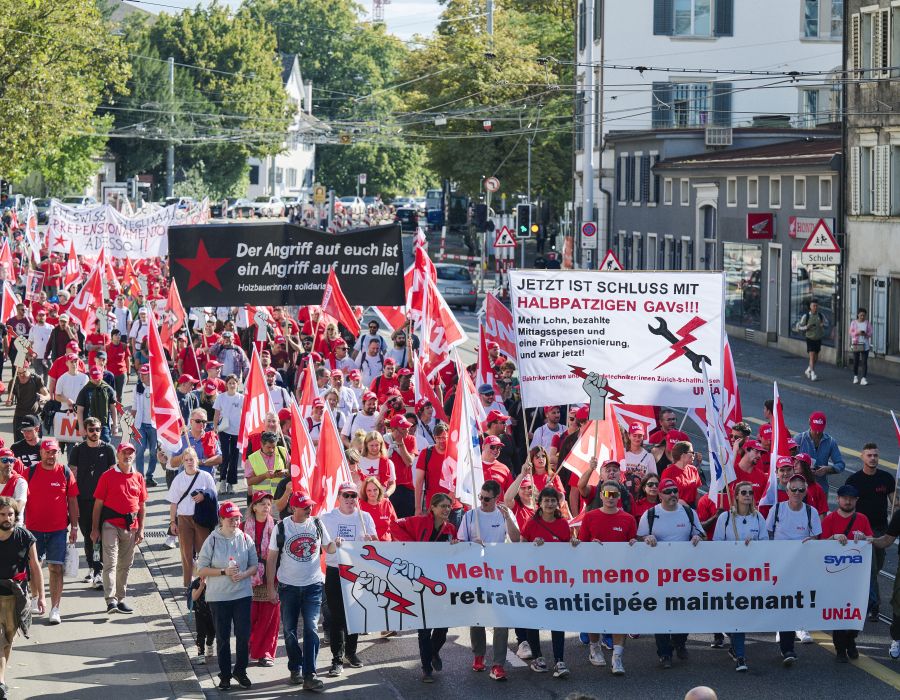 Manifestation d'électriciens à Zurich.