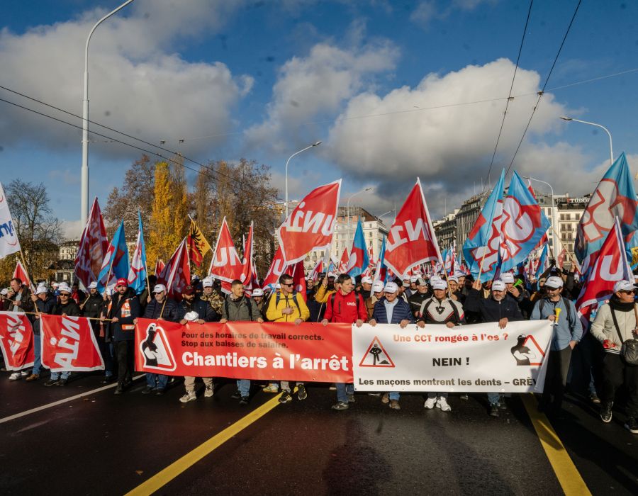Mobilisation maçons Genève.