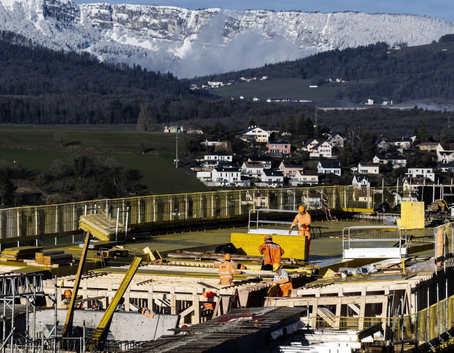 Chantier de construction d'un pont